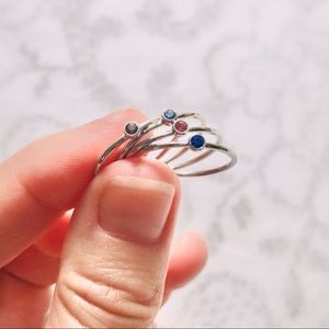 LP Minimalist Thin Band 2MM Gemstone Ring Stackable | Sold Individually